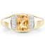 Anillo de Citrino y Topacio Blanco Baño de Oro de 14K