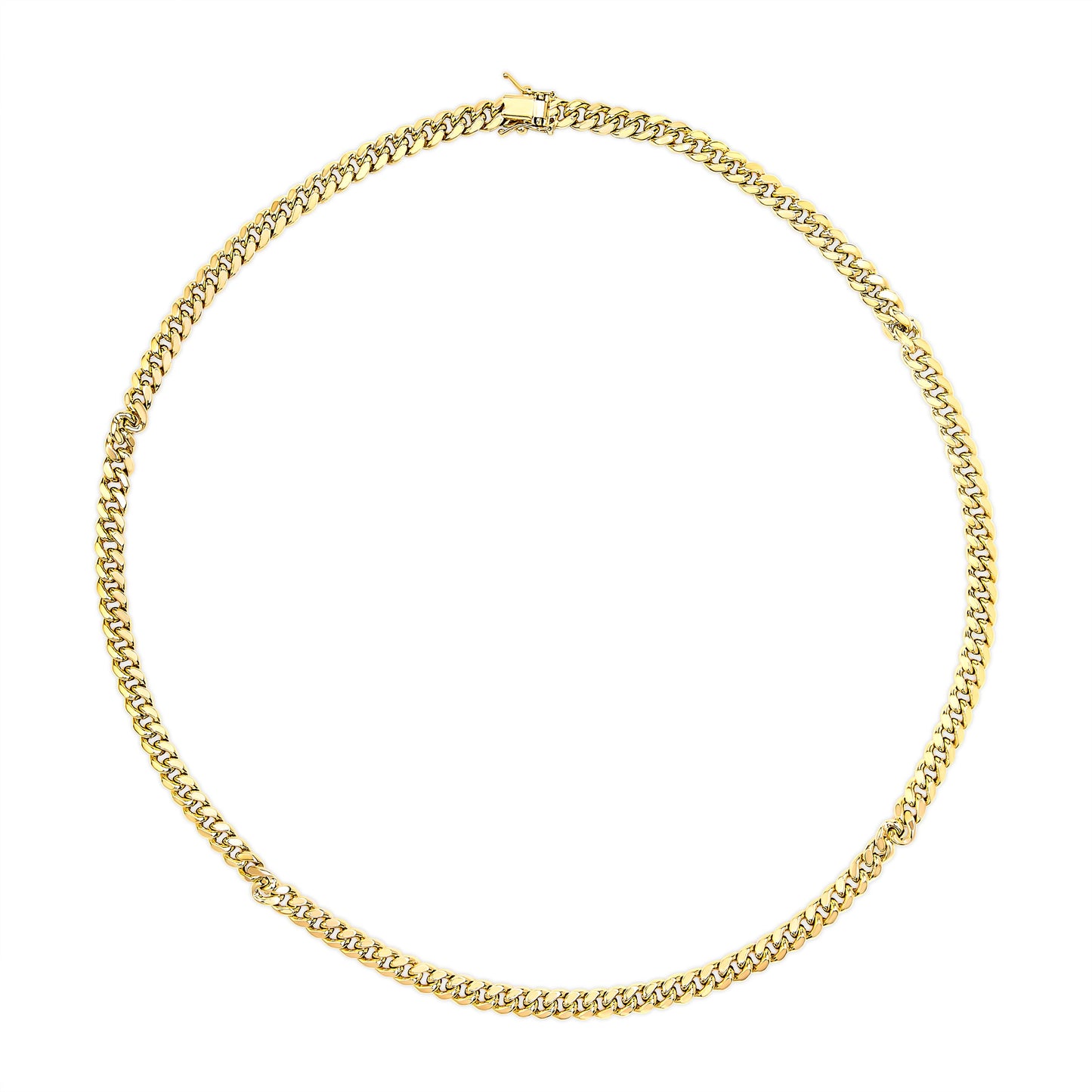 Collier en chaîne cubaine de Miami classique en or jaune 14K semi-solide - 22 pouces