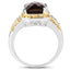 Anillo de plata esterlina con cuarzo ahumado y diamantes de 3.48 quilates
