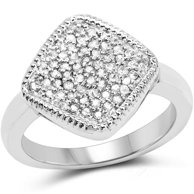 Bague de fiançailles en argent sterling avec diamant blanc véritable de 0,23 carat
