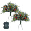 2Pcs Lighted Christmas Tree Urn Filler with Pine Cones & Berries
