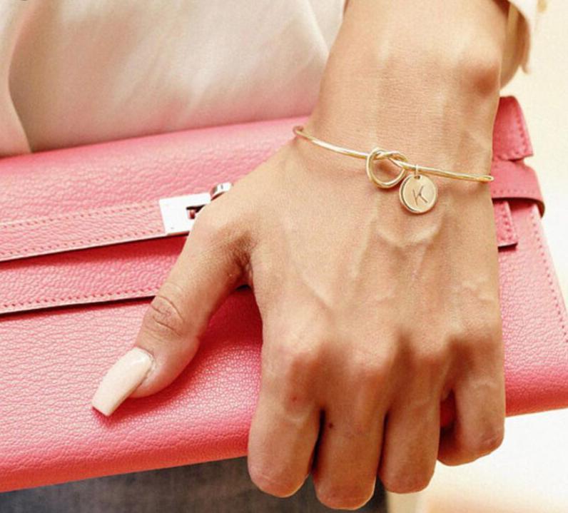 Personalized Knot Initial Bracelets - Luxury Charm Bangles