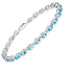 7.92 Carat Genuine Blue Zircon .925 Sterling Silver Bracelet