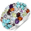 Bague de fiançailles en argent sterling .925 avec plusieurs pierres de 4,03 carats