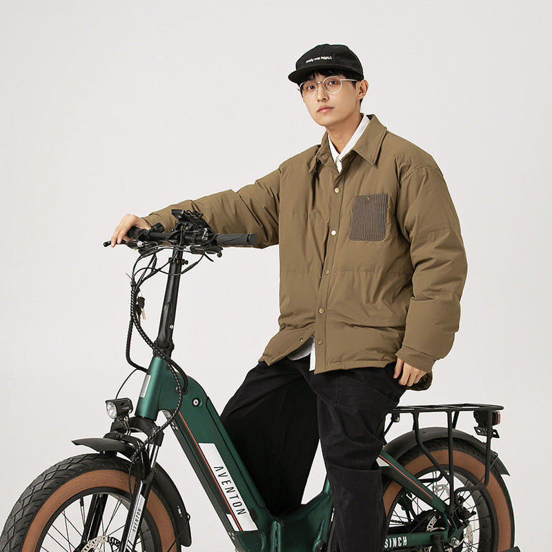 Chaqueta de plumas ligera impermeable para hombre