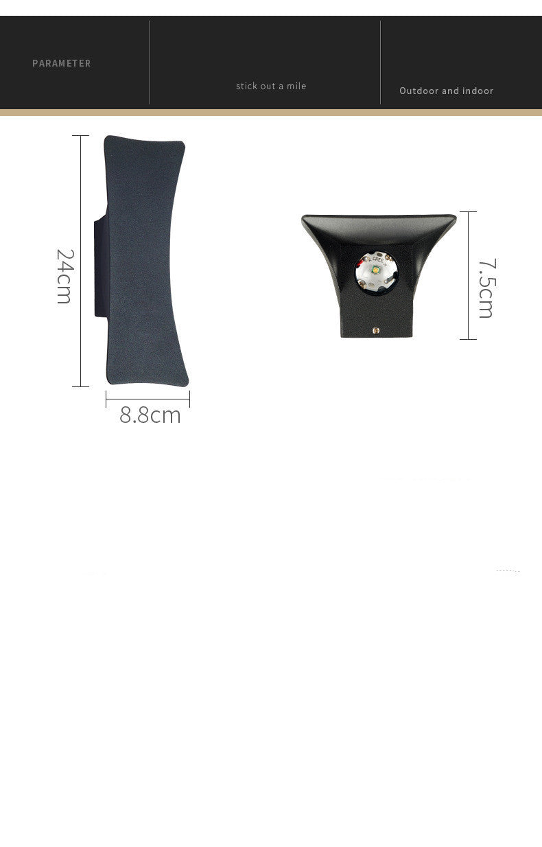 Lámpara de pared exterior impermeable premium para jardines de villa