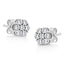14K White Gold Diamond Flower Stud Earrings - 1/2 Cttw