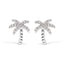 10K White Gold Diamond Palm Tree Stud Earrings