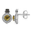 1.00 Carat Genuine Citrine & Diamond Accent Sterling Silver Earrings