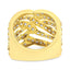 Anillo de cóctel de banda de bypass de múltiples filas de diamantes de oro amarillo de 10K - Talla 7