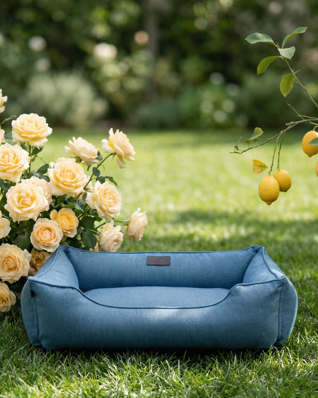 Denim Cotton Sleeper Dog Bed - Stylish Comfort