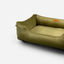 Luxurious Olive Velvet Dog Sleeper Bed