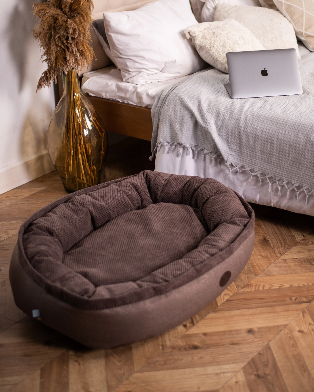 Lit pour chien en forme de beignet câlin et luxueux pour un confort ultime