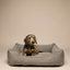 Lit pour chien en velours côtelé taupe luxueux