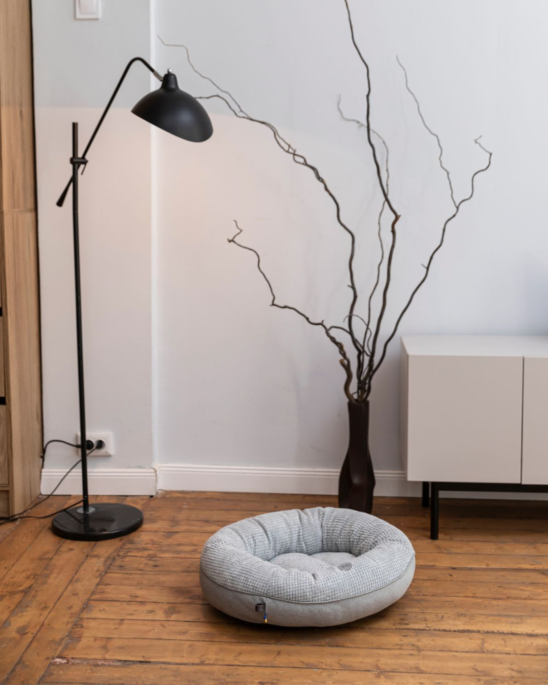 Cama para perros en forma de dona Cloud Comfort gris luna