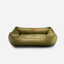 Luxurious Olive Velvet Dog Sleeper Bed
