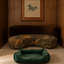 Lit pour chien en velours luxueux avec nid d'oiseau en vert émeraude