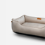 Lit orthopédique en velours luxueux beige