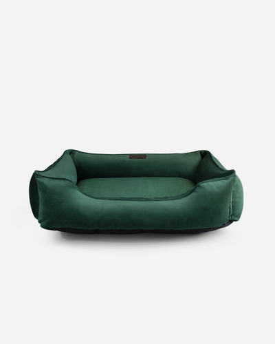 Luxurious Velvet Orthopedic Dog Bed in Green