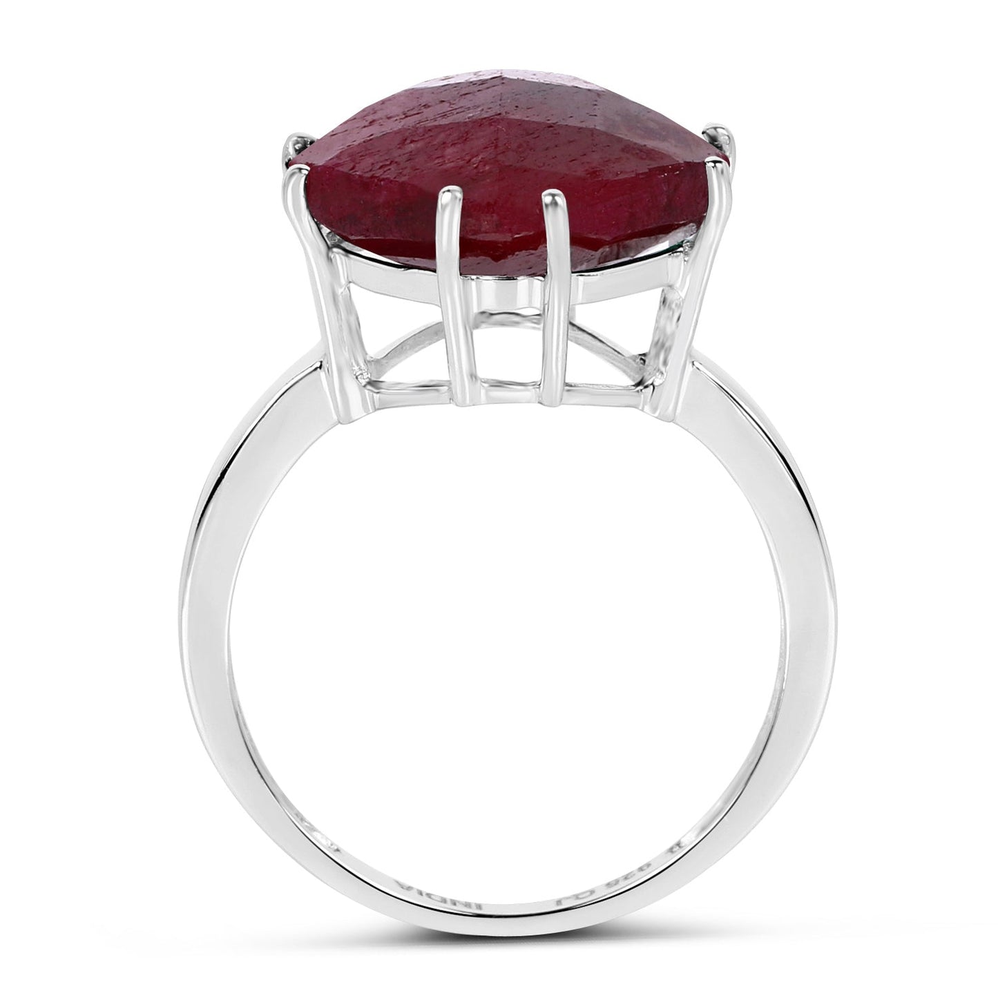 Bague de fiançailles en argent sterling avec rubis teinté de 8,20 carats