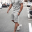 Men's Plus Size Round Neck Short Sleeve Top and Shorts Set