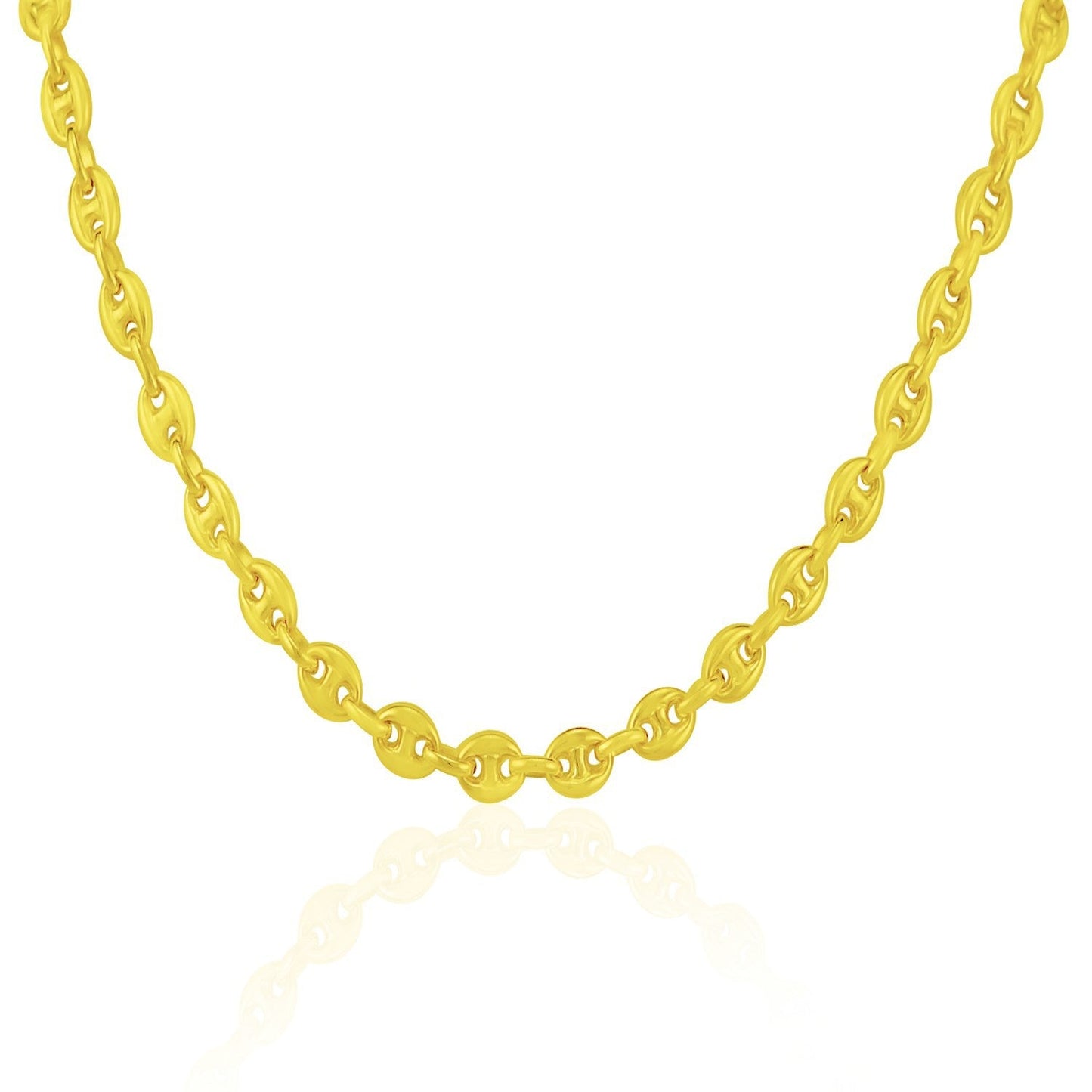 14k Yellow Gold Puffed Mariner Link Chain - 4.7mm