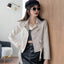 Women's Slim-Fit Leather Jacket - Fashionable Outerwear