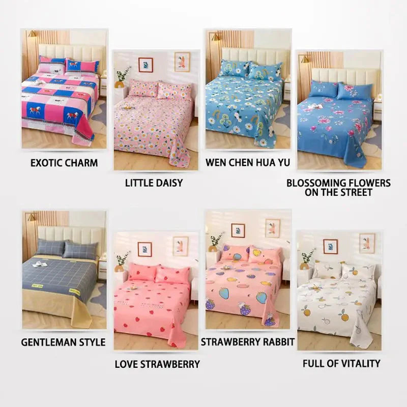 Premium Cotton Fitted Bed Sheet and Pillowcase Set