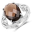 10.50 Carat Smoky Quartz Sterling Silver Engagement Ring