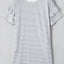 White Striped Round Neck Short Sleeve Mini Dress Casual & Playful Everyday Look Dress - Korvel