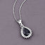 Pendentif en or blanc 14K avec saphir bleu de 2,09 carats et diamants