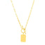 14k Yellow Gold Paperclip Chain Necklace with Pendant