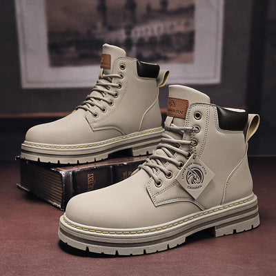 Botas de Trabajo de Cuero Vintage para Hombre en Tallas Grandes