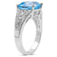 Anillo de Plata Esterlina con Topacio Azul de 5.05 Quilates y Acentos de Diamante