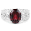 3.23 Carat Rhodolite and White Topaz Sterling Silver Engagement Ring