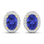 Pendientes de Tanzanita y Diamantes Blancos de 1.50 Quilates en Oro Amarillo de 14K