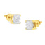 Boucles d'oreilles carrées en diamant taille princesse en or jaune 10K