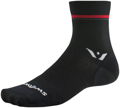 Swiftwick Pursuit Four Ultralight Socks - Retro Stripe Black Small
