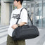 Large-Capacity Leather-Coated Duffel Bag for Outdoor Travel