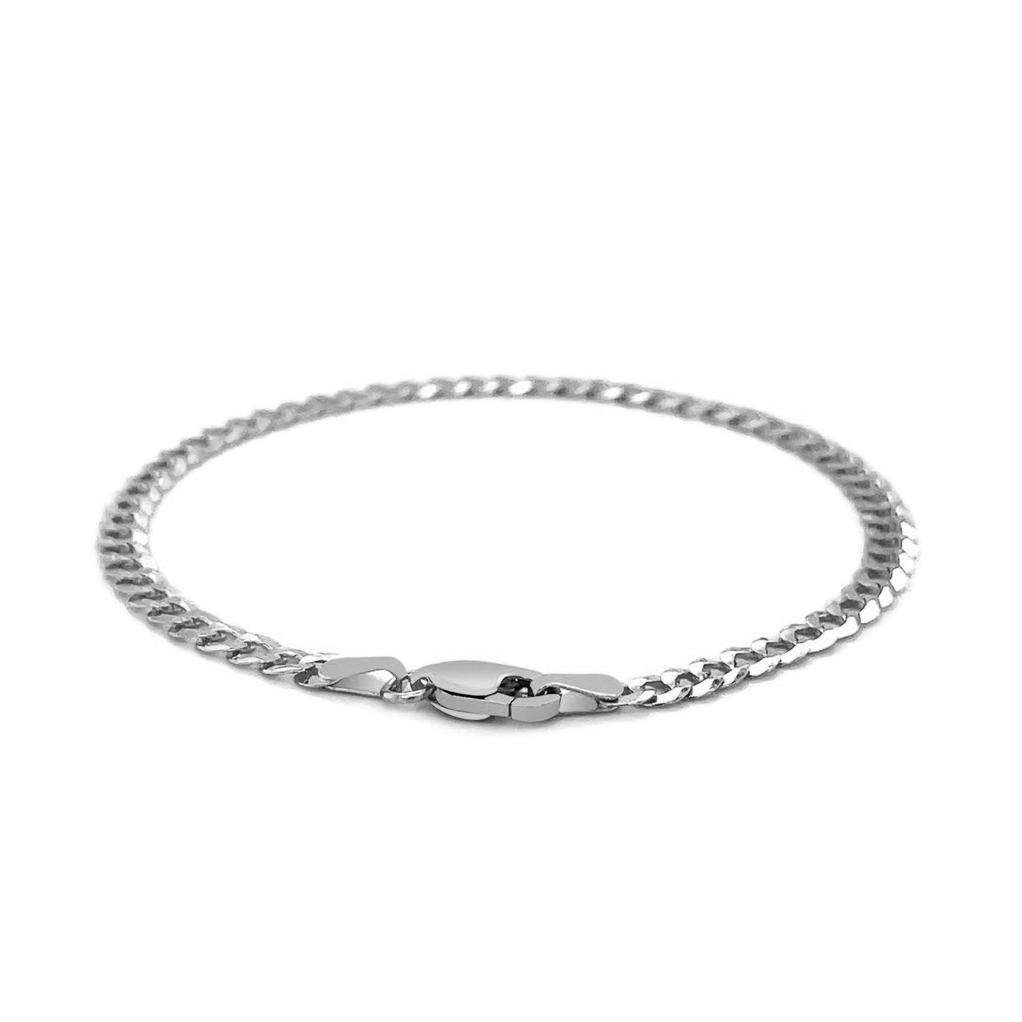 Pulsera de eslabones sólida de oro blanco de 14k - 3.6mm