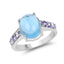 Bague en argent sterling avec topaze bleue suisse de 4,77 carats et tanzanite