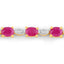 Elegant Ruby and Diamond Sterling Silver Bracelet