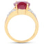 14K Yellow Gold Plated Ruby and White Topaz Ring