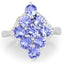 2.07 Carat Genuine Tanzanite Sterling Silver Engagement Ring