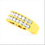 Anillo de banda de diamantes de dos filas de oro amarillo de 10K - Talla 6