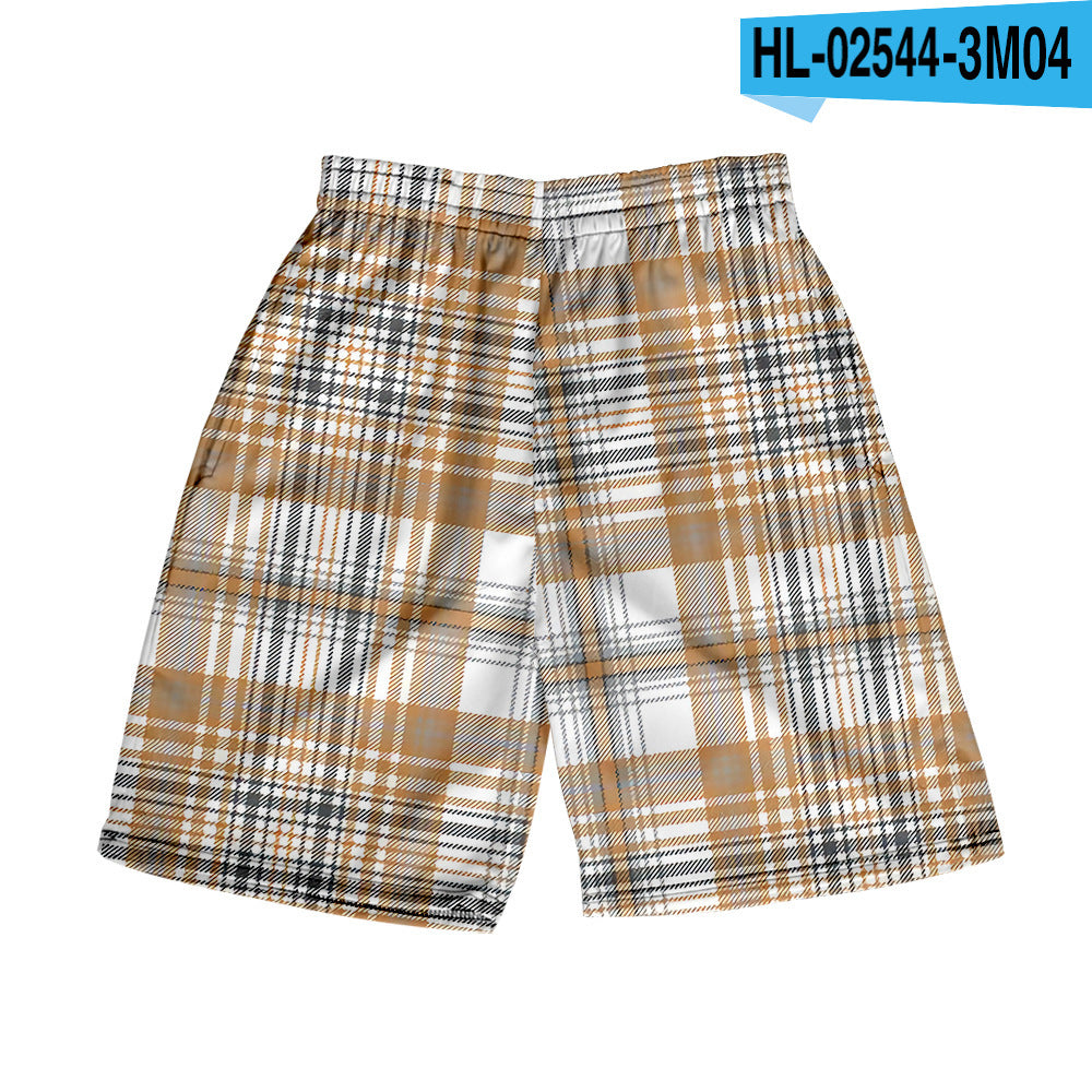 Men's Plaid Casual Beach Shorts