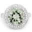4.94 Carat Green Amethyst & White Topaz Sterling Silver Ring