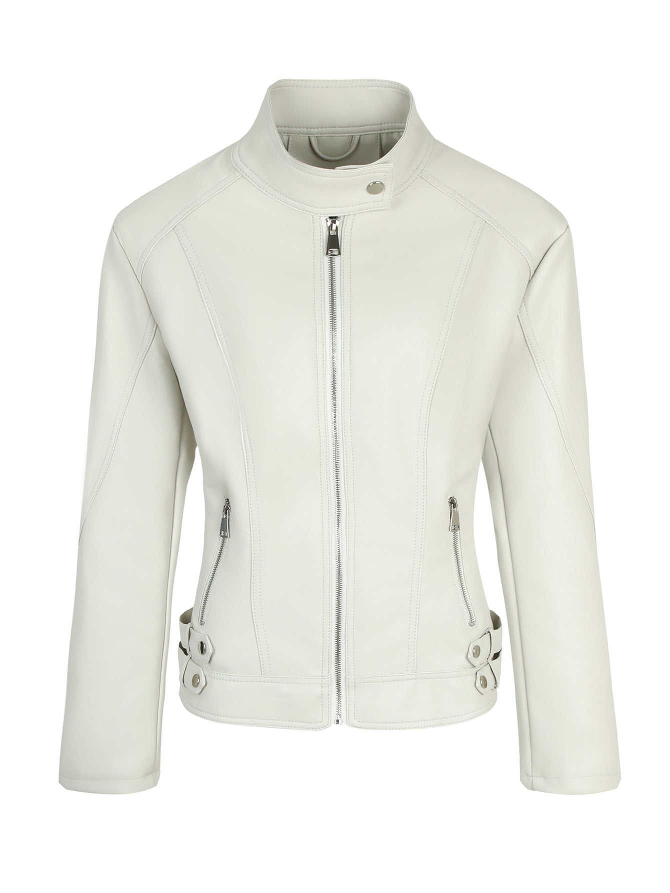 Veste à col montant ajustée pour femmes grandes tailles