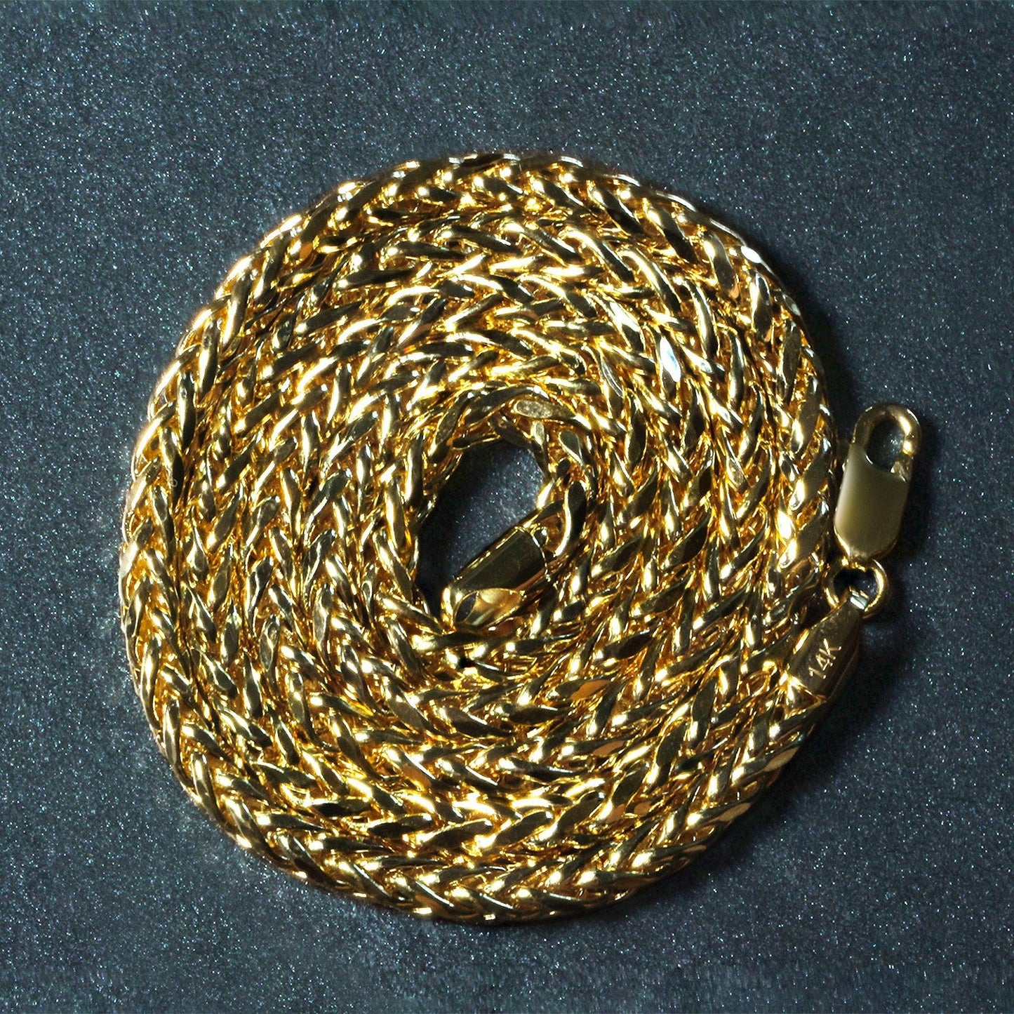 14k Yellow Gold Diamond Cut Round Franco Chain - 4.1mm