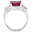 Bague en rubis rempli de verre et topaze blanche de 4,30 ct. t.w. en argent sterling